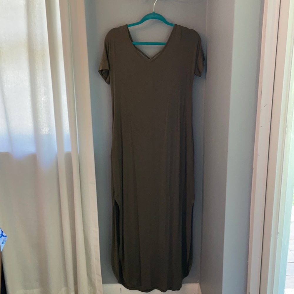 Olive green maxi dress